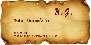 Muhr Germán névjegykártya